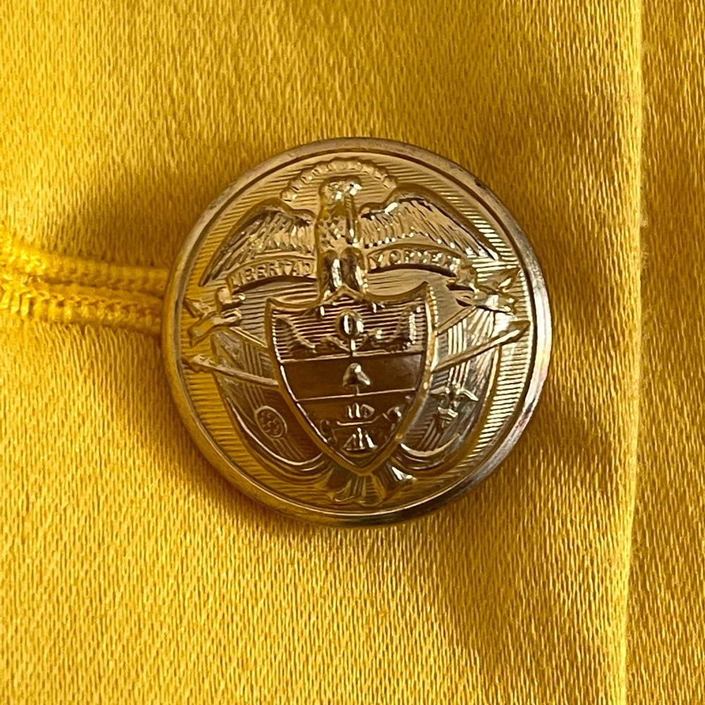 Vintage RALPH Ralph Lauren mustard yellow blazer jacket w/gold buttons SZ 10 - Picture 12 of 17